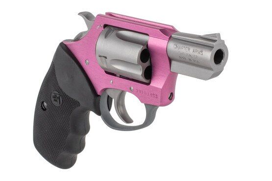 Pink Lady 38 Special 5-Round Revolver from Charter Arms with pink and stainless steel finish
